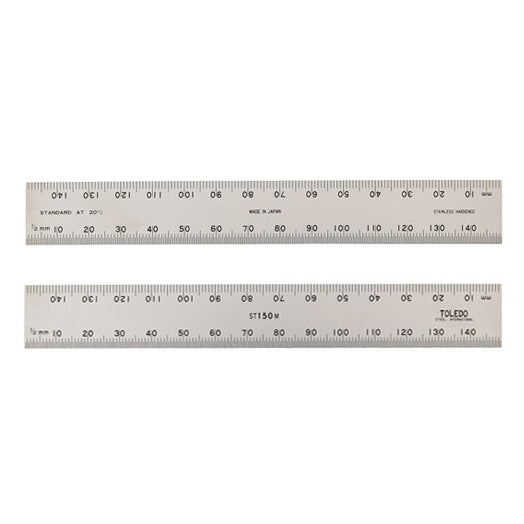 Stainless Steel Double Sided Ruler Metric (Two Square Ends in Traverse Order) by Toledo
