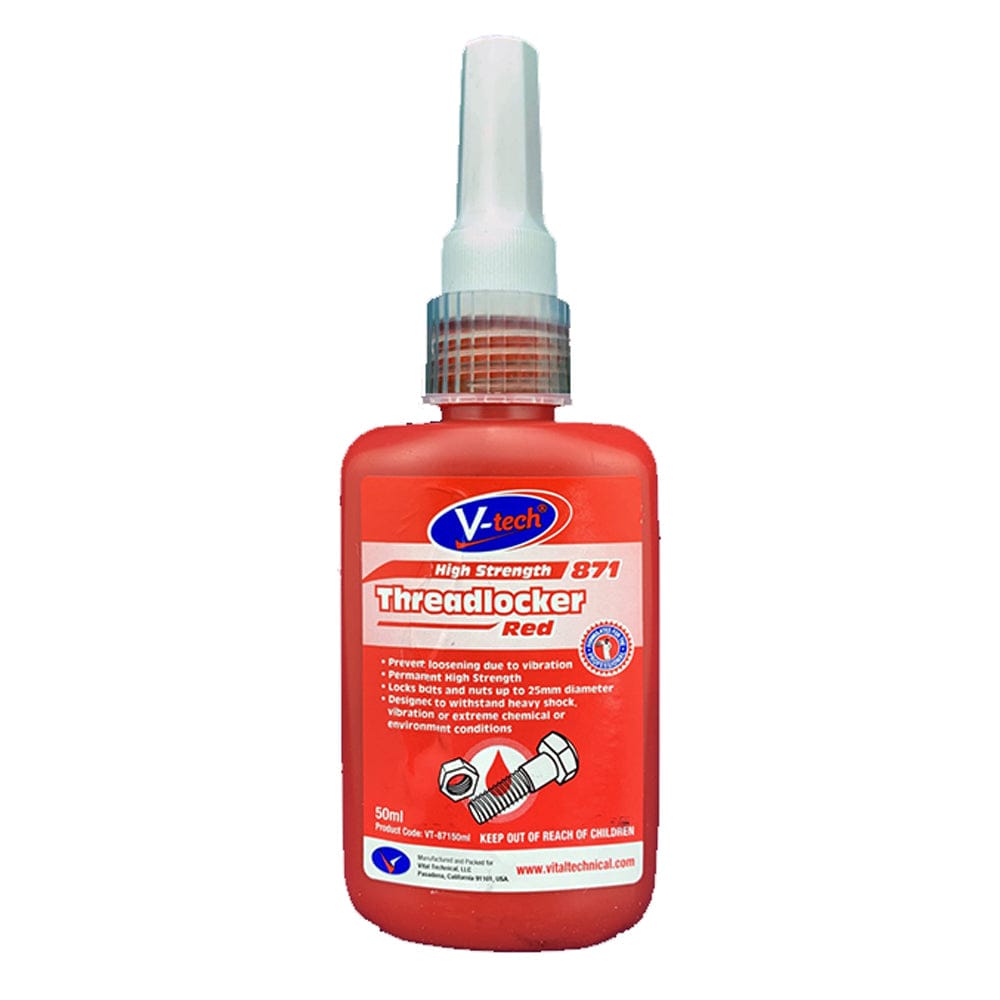 Threadlocker High Strength (50ml) Red 871 VT87150 by V-Tech