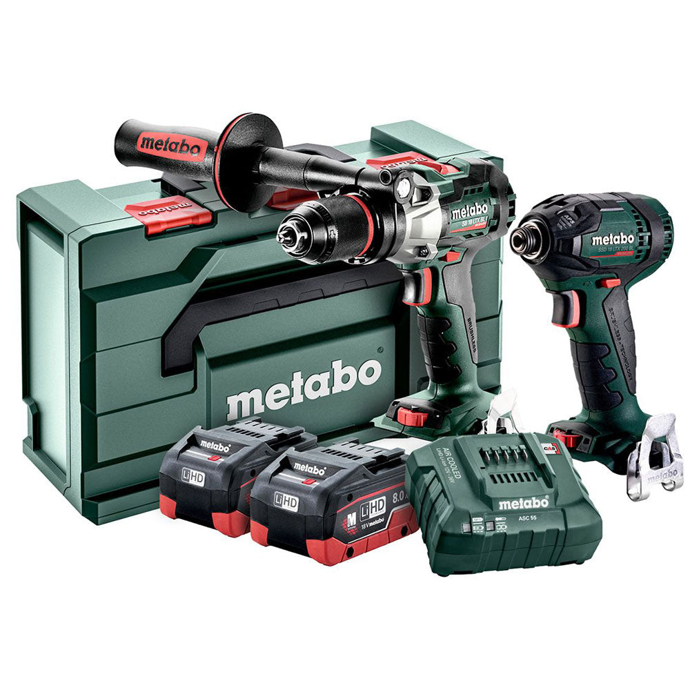 2Pce 18V 8.0Ah Brushless Cordless Hammer Drill + Impact Driver Combo Kit (AU68203080) by Metabo