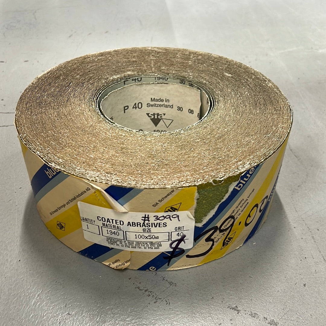 *Shop-Soiled* 100mm x 50m 40G Roll of Abrasive by SIA